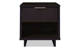 Ascias Black Nightstand with Drawer