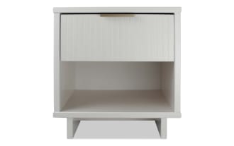 Ascias White Nightstand with Drawer