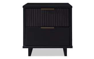 Ascias Black 2 Drawer Nightstand