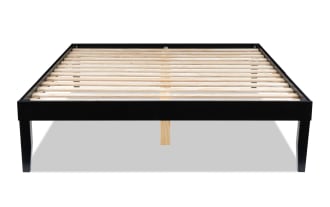 Phoebe Queen Black Solid Wood Platform Bed