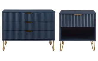 Delilah Blue Dresser and Nightstand Set