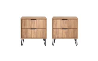 Delilah Brown 2 Drawer Nightstand (Set of 2)