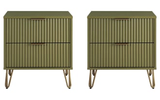 Delilah Green 2 Drawer Nightstand (Set of 2)