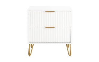 Delilah White 2 Drawer Nightstand