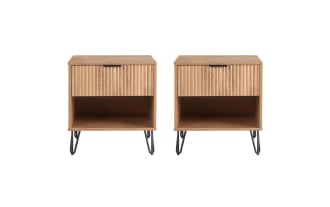 Delilah Brown Nightstand with Drawer (Set of 2)