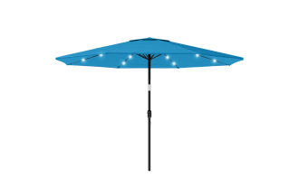 Maeve 10' Blue LED Push Tilt Outdoor Market Umbrella