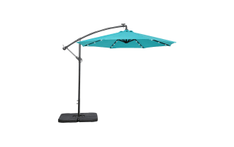 Ciello 10' Turquoise LED Outdoor Cantilever Umbrella
