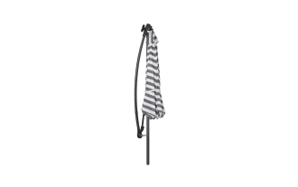 Ciello 10' Gray Striped LED Outdoor Cantilever Umbrella
