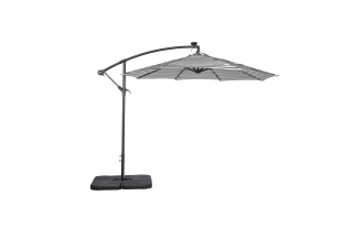 Ciello 10' Gray Striped LED Outdoor Cantilever Umbrella