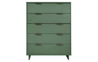 Ascias Green 5 Drawer Chest