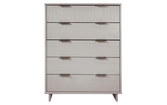 Ascias Light Gray 5 Drawer Chest