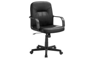 Olivier Black Faux Leather Adjustable Swivel Office Chair