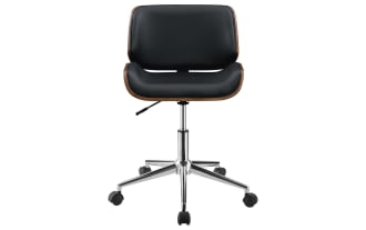 Kian Black Faux Leather Adjustable Swivel Office Chair