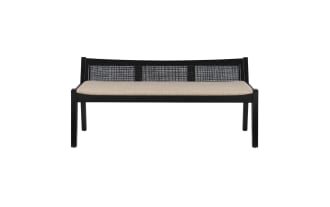 Bridget Black Rattan Cane Bench