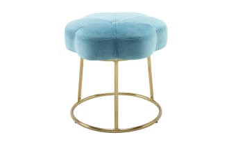 Sabrina Blue Velvet Vanity Stool