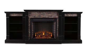 Norin 71.8'' Black Electric Fireplace and TV Stand