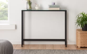 Ceivoth 36'' Black Mirrored Console Table