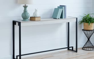 Kenoshi 54'' Black & White Console Table