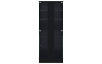 Evalise Black LED Curio Cabinet