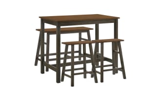 Riyan 4 Piece Chestnut & Dark Brown Counter Height Dining Set
