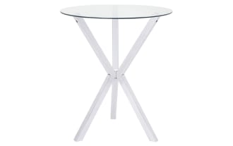 Meila Chrome Round Glass Top Bar Table