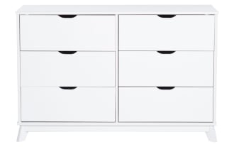 Phoebe White 6 Drawer Solid Wood Dresser