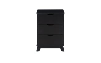 Phoebe Black 3 Drawer Nightstand
