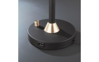 Campana 3 Piece Black Floor & Table Lamp Set