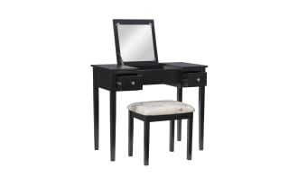 Vida Black 2 Drawer Vanity Set