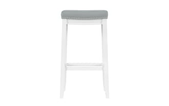 Ryann Light Gray Faux Leather Backless Bar Height Stool
