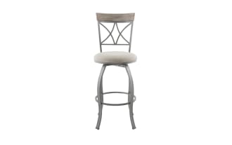 Homer Beige & Pewter Cross Back Bar Height Stool