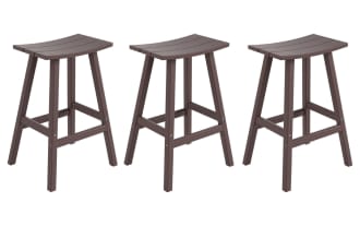 Paloma Dark Brown Backless Outdoor Bar Height Stool (Set of 3)