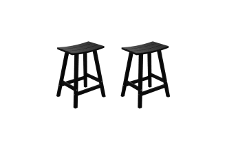 Paloma Black Backless Outdoor Counter Height Stool (Set of 2)
