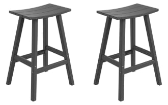 Paloma Gray Backless Outdoor Bar Height Stool (Set of 2)