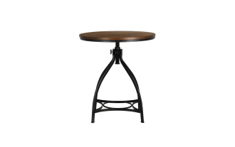 Hadley Brown Round Adjustable Bar Height Dining Table