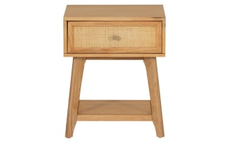 Cameron Natural Solid Wood Nightstand with Drawer