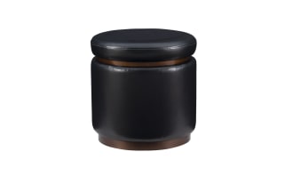 Blaze Black & Brown Faux Leather Storage Ottoman