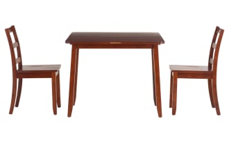 Brendon 3 Piece Brown Folding Solid Wood Dining Set