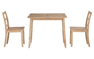 Brendon 3 Piece Gray Folding Solid Wood Dining Set