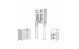 Austin 4 Piece White Bathroom Storage Set