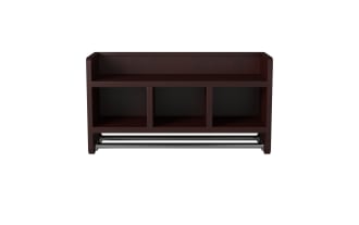 Durant Espresso Solid Wood Bathroom Wall Shelf with Towel Bar