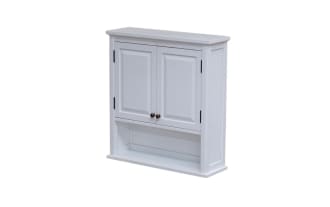 Yukon White Solid Wood Bathroom Wall Cabinet with Shelf