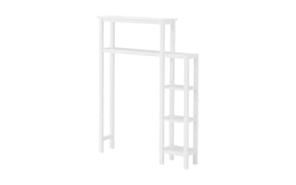 Norman 49'' White Solid Wood Over the Toilet Bathroom Space Saver Shelf System