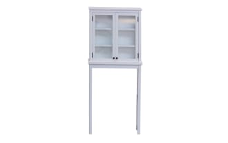 Yukon 66'' White Solid Wood Over the Toilet Bathroom Space Saver Cabinet