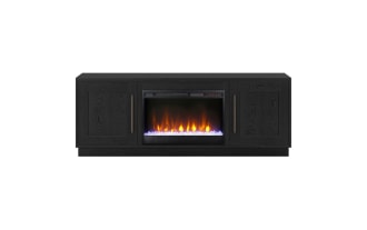 Syvia 68'' Black Electric Fireplace & TV Stand