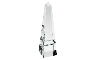 12'' Tower Clear Crystal Obelisk Statue