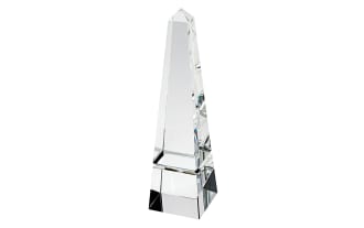12'' Tower Clear Crystal Obelisk Statue