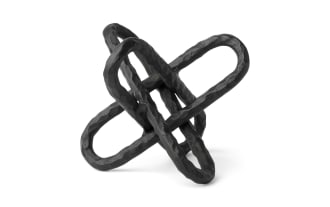 10'' Abe Black Metal Chain Link Sculpture