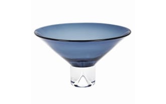 11'' Dublin Mouth Blown Blue Crystal Bowl