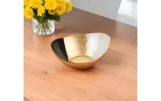 6'' Fermo Gold Oval Glass Bowl